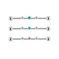 Simpatico piercing industriale in titanio 14G con bilanciere industriale femminile in argento con cz 36mm 38mm