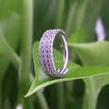 Tjocka snäcka hoop chunky snäcka ring med tre lager av diamanter titan 16G