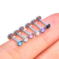 Diamond Monroe piercing con un piercing al labbro Marilyn Monroe con perno labret in titanio, pietra blu, rosa, viola, nero chiaro