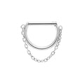 Kedja septumring titan 16G halvcirkel D-formad gångjärnssegment klickring