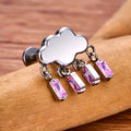 Floating helix piercing stud very cute and unique cloud and rain titanium ear stud 16G
