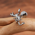 Scorpione naso perno scorpione orecchino a perno piercing all'elica piercing alla conchiglia titanio 16G
