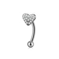 Gioielli labret verticale a cuore gioielli labret verticale unici bilanciere curvo in titanio