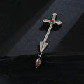 Piercing per capezzoli a spada con pietre preziose rosse, barre per capezzoli a spada, graziosi anelli per capezzoli in titanio sexy, 2 pezzi