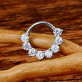 Orecchino daith con diamanti in oro e argento titanio 16G con anello clicker con setto di pietre CZ