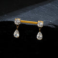 Cute nipple bar unique and pretty dangle nipple piercing made of titanium