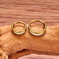 Double hoop nose ring with CZ 16 gauge ASTM F136 Titanium