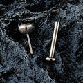 Threadless cz stud bezel setting titanium piercing labret small and simple 18G 16G
