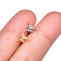 Butterfly ear piercing realistic and colorful titanium nose labret stud