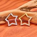 Piercing para pezón en forma de estrella con circonitas transparentes, titanio 14G