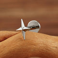 Piercing labret étoile à quatre branches en titane 16G, piercing d'oreille et de nez