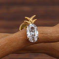 Ananas neus stud met heldere cz ananas stud oorbel titanium labret stud 16G