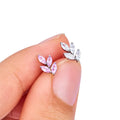 Parafuso de hélice frontal 16G folha de titânio com pedras CZ bonito rosa claro verde azul