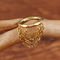 Anello a conchiglia con catene in titanio 16G 10mm 12mm 8mm orecchino a conchiglia in argento dorato