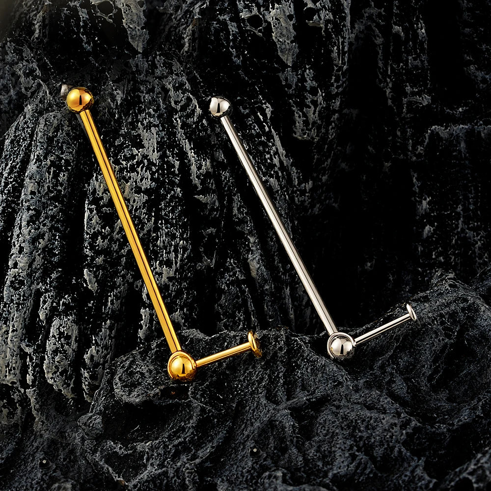 Floating industrial piercing 14G made of titanium half floating indust ...