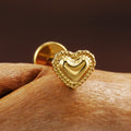 Piercing con medusa a cuore in oro e argento, simpatico perno per labbra in titanio, perno per naso, perno per orecchio 16G