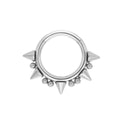 Anello con setto a punta da 14 g nero argento oro con piercing al setto a punta a 5 punte