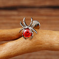 Piercing araignée avec une pierre rouge en argent noir et or Bijoux de piercing Halloween clou d'oreille en titane 16G