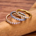 Hoop piercing with CZ for nose piercings helix piercings conch piercings made of titanium