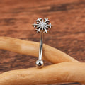 Barra piercing torre con barra curva copo de nieve piercing torre oro plata titanio 16G