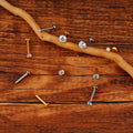 Draadloze labret-stud met een heldere cz-steen, klein en eenvoudig, titanium 18G 16G