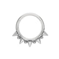 Anello setto Spike nero oro argento marrone viola blu rosa Clicker per naso in titanio 16G