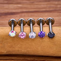 Perno per piercing Ashley perno per piercing al labbro in titanio perno per labret con pietre CZ graziosi gioielli per piercing Ashley