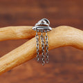UFO ear piercing with tassels titanium labret stud 16G