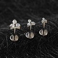 Labret con tre puntini in diverse dimensioni con pietre cz trasparenti, titanio, micro piercing super piccolo