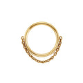 Septum ring 16 gauge with chain made of titanium