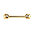 Barre per capezzoli sexy con barre per capezzoli in oro e argento con diamanti 14G titanio 2 pezzi