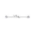 Schlangen-Industriepiercing 14G 38 mm Titan-Industrie-Langhantelpiercing Silber
