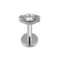 Helix diamanten oorbel klein en kleurrijk titanium met interne schroefdraad