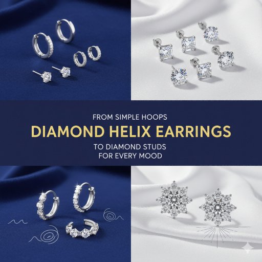 From Simple Hoops to Diamond Studs: Diamond Helix Earrings for Every Mood
