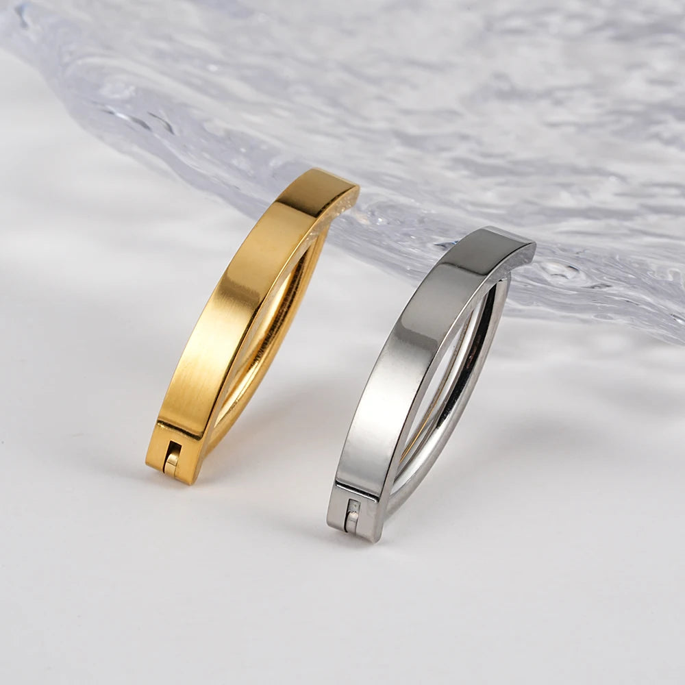 Anello da pancia in titanio semplice e minimalista in oro e argento