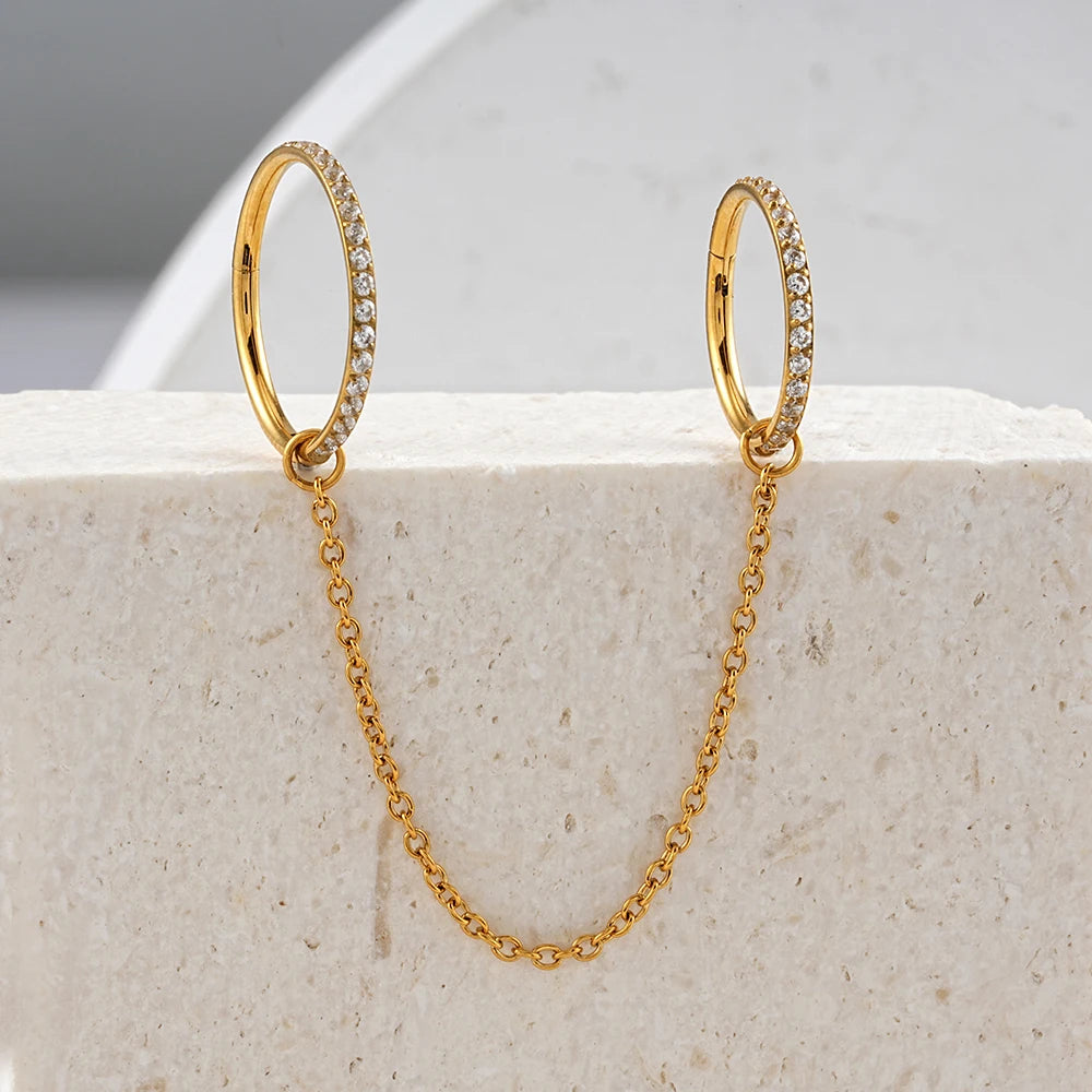 Chain earrings with diamond cartilage chain earring helix chain earrin ...