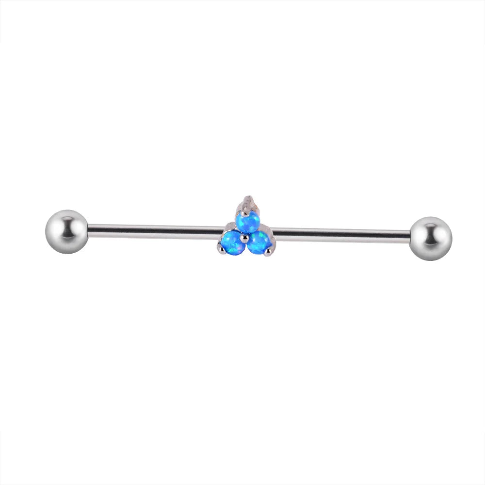 14G industrial barbell with 3 dots dainty industrial piercing  titanium