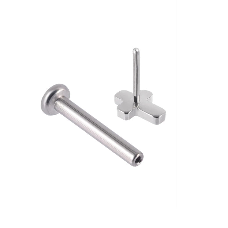 Orecchini A Perno Labret Senza Filettatura In Oro 14 Carati - Foto 6