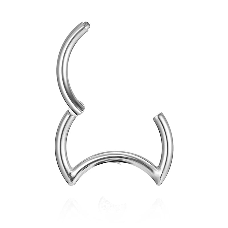 Moon daith piercing simples e pequeno anel clicker de septo de titânio 16G