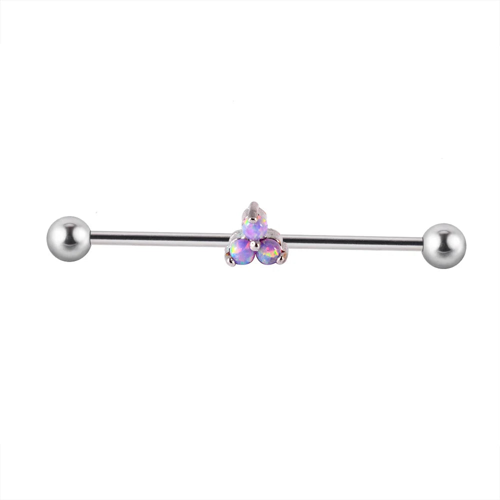 14G industrial barbell with 3 dots dainty industrial piercing  titanium