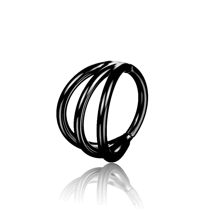Triple helix piercing hoops titanium 16G