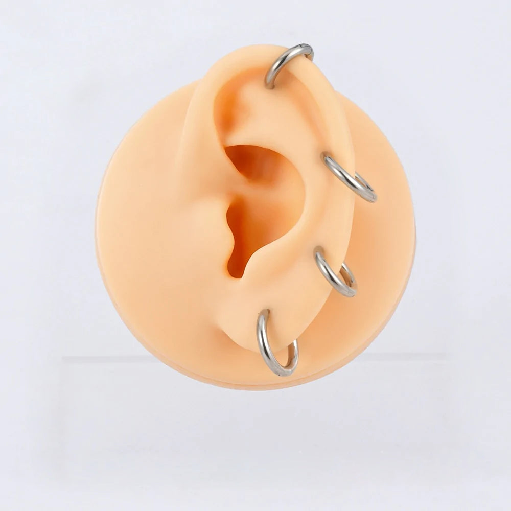 Helix-Piercing-Ring, minimalistische Huggie-Hoops, Titan in Implantatqualität, 2 Stück
