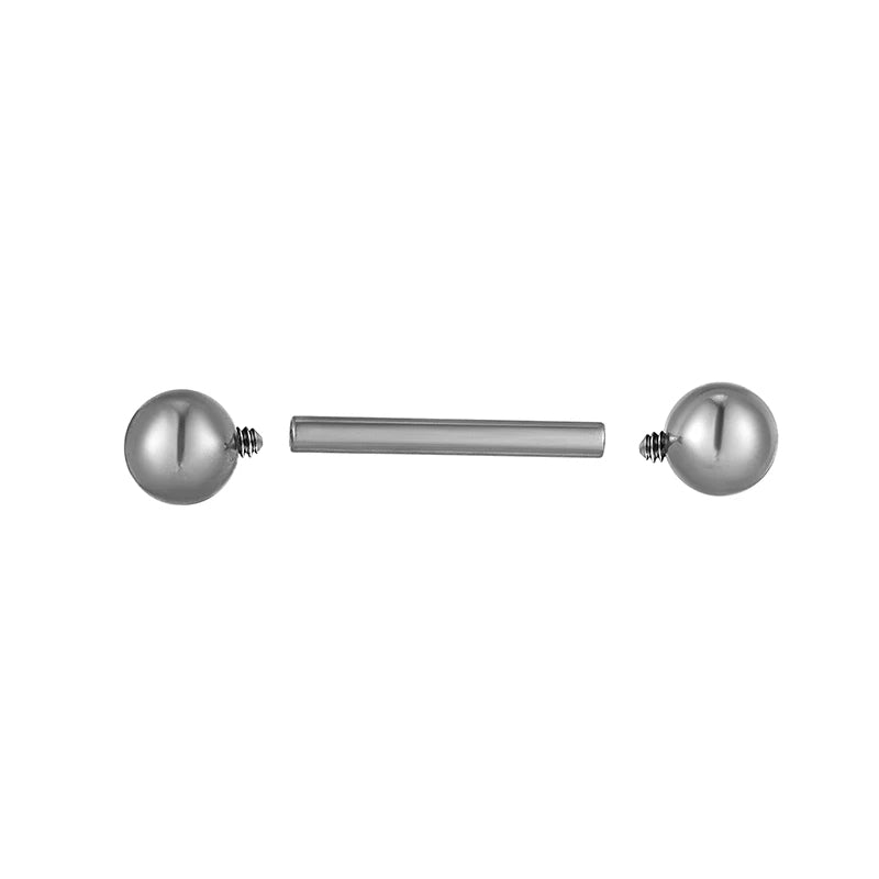 Nipple piercing barbell internally threaded 14g 16g long barbell nipple piercing short straight barbell titanium minimalist 1 piece
