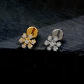 Snowflake nose stud with diamond cz stones snowflake earring made of titanium Christmas jewelry