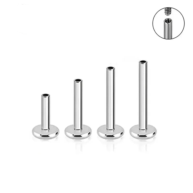 Labret posts internally threaded black silver gold 10 pieces titanium labret 14G 16G 18G