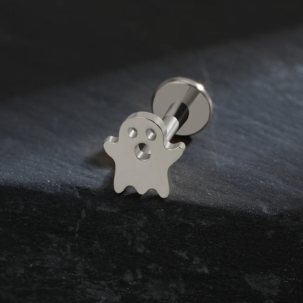Ghost piercing Halloween ghost stud earring made of titanium