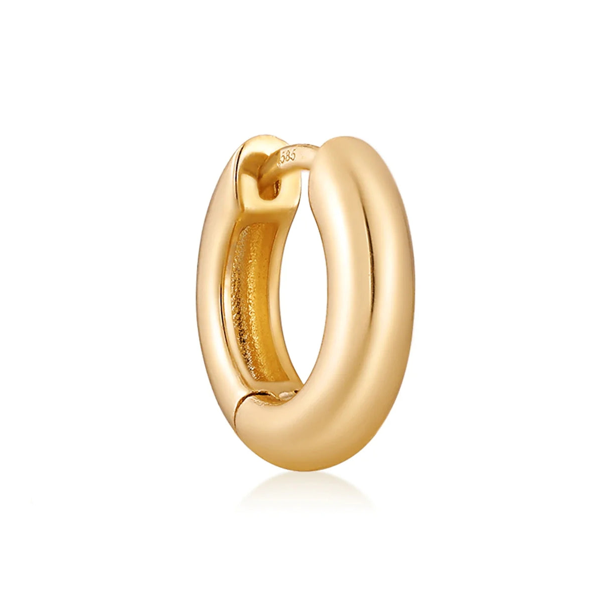 14K Gold Huggie Ohrringe, massive Gold Creolen, minimalistische Ohrringe