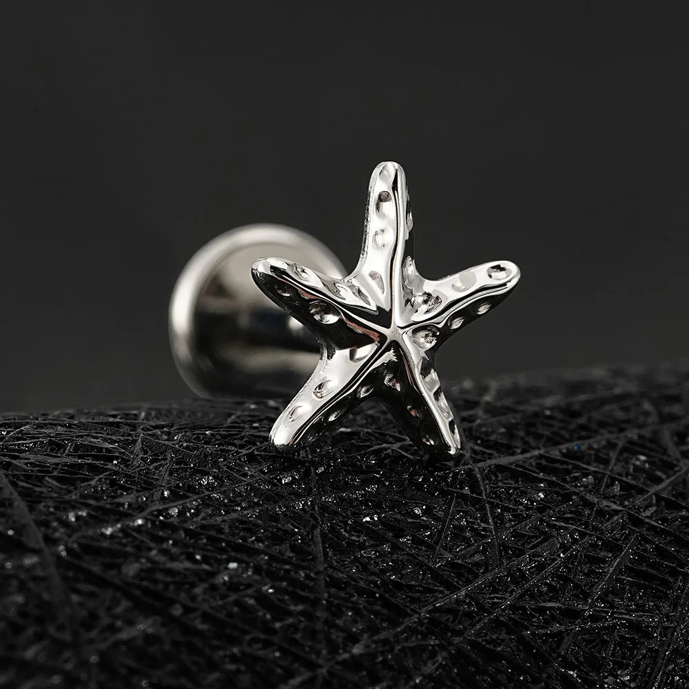 Starfish piercing made of titanium sea animal jewelry summer jewelry beach jewelry