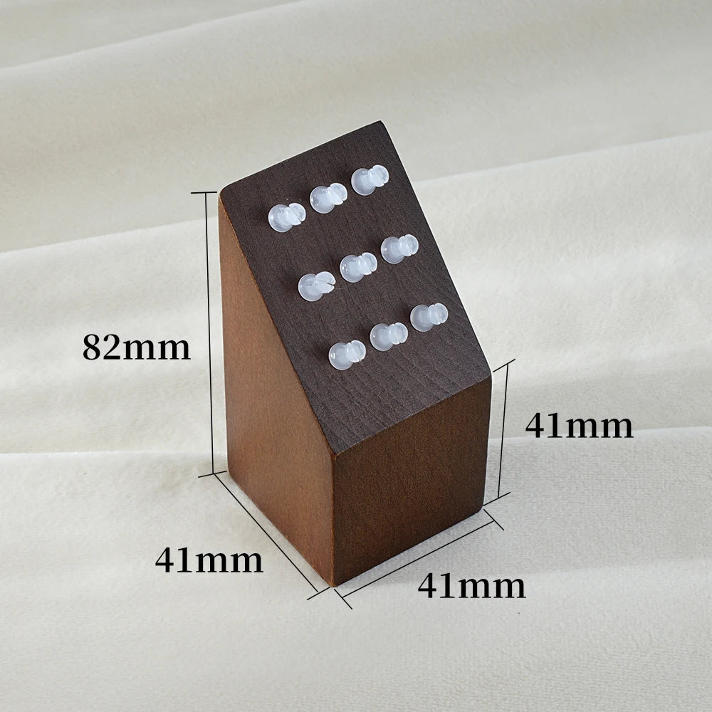 Wood jewelry display with 9 clips beech wood body piercing jewelry stand