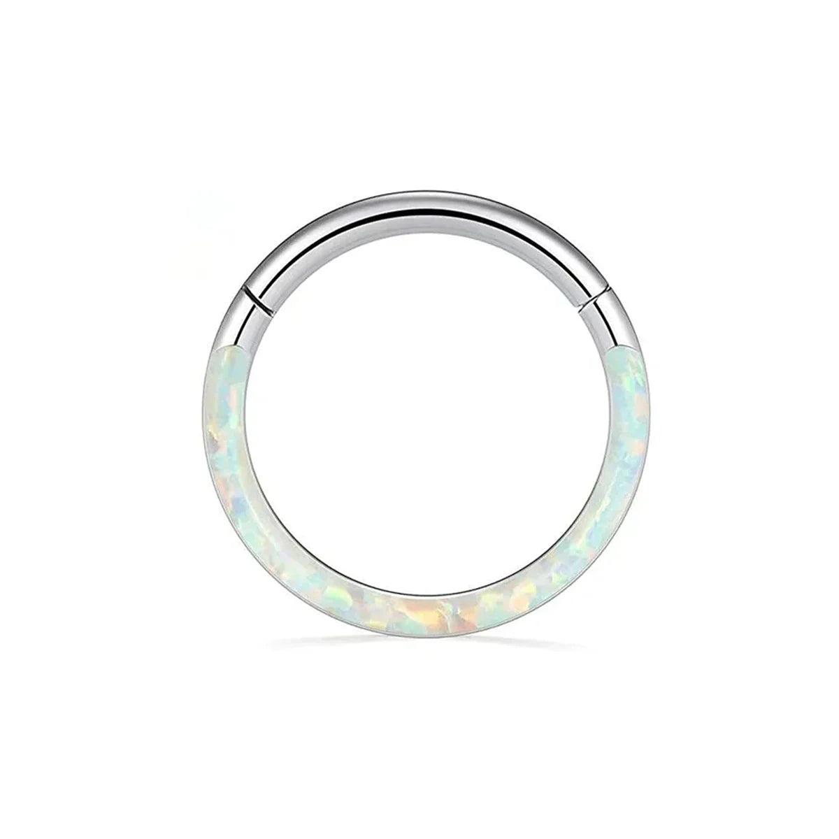 Opaal daith ring titanium 16G clickerring 6mm 8mm blauw opaal vuuropaal